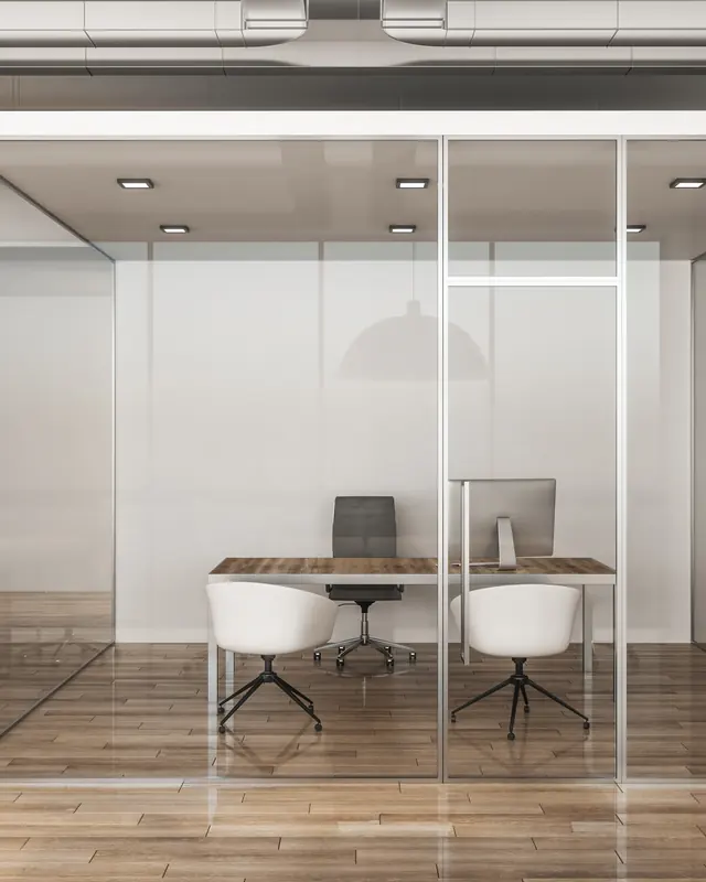 Cam bölmeli ofis odası